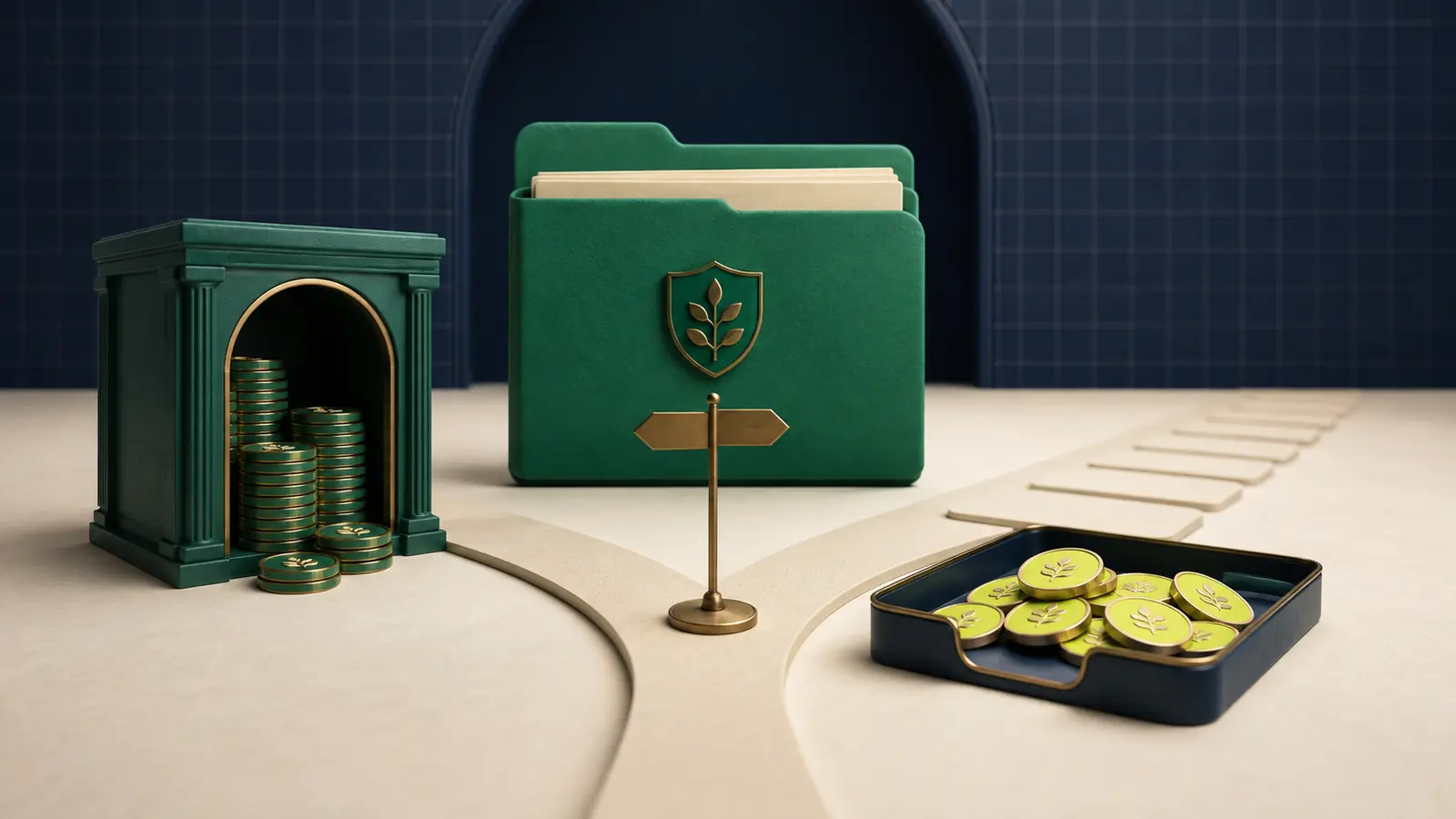 A CalSTRS account branching between preserved retirement credit and a refund tray