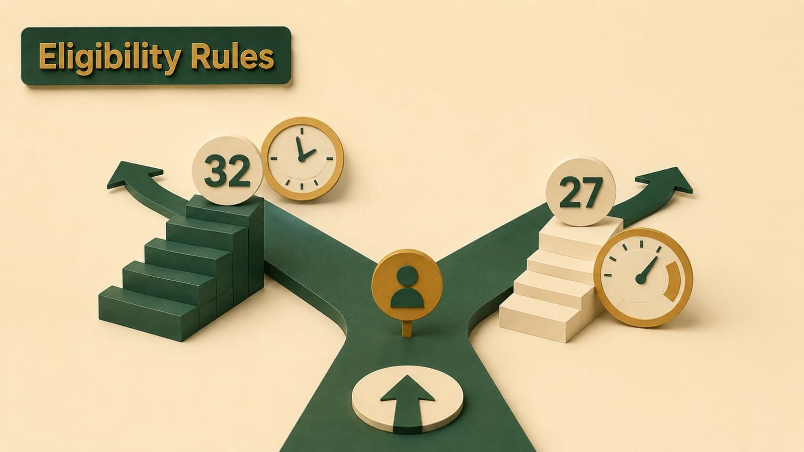 A milestone path separates reduced and unreduced STRS Ohio retirement eligibility routes by age and service.