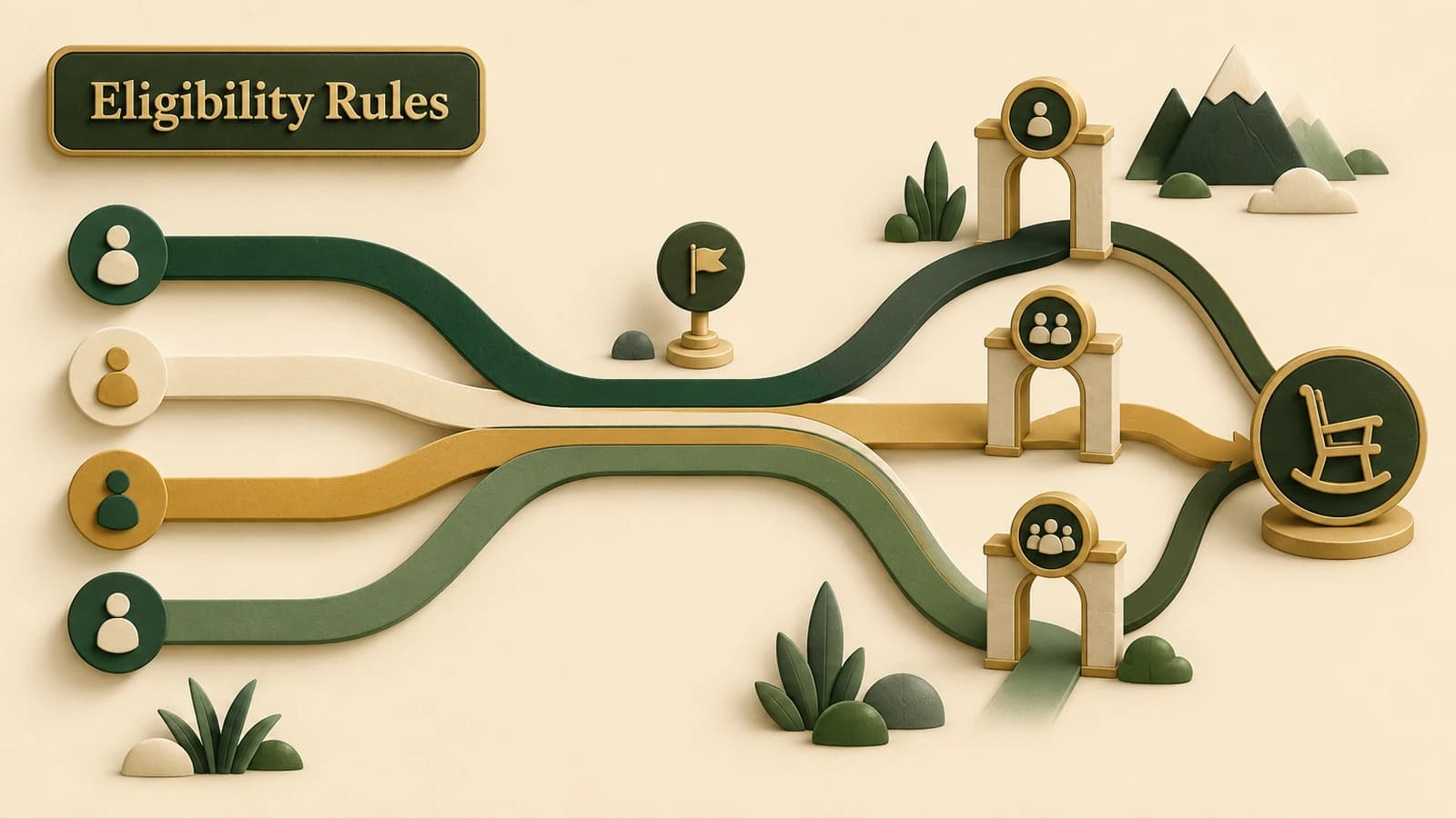 A PSERS retirement path branches by membership class into different age and service milestones.