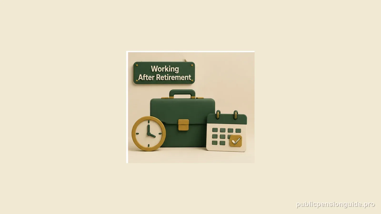 A retirement clock leads through a waiting-period path toward a separate Ohio public employment desk.